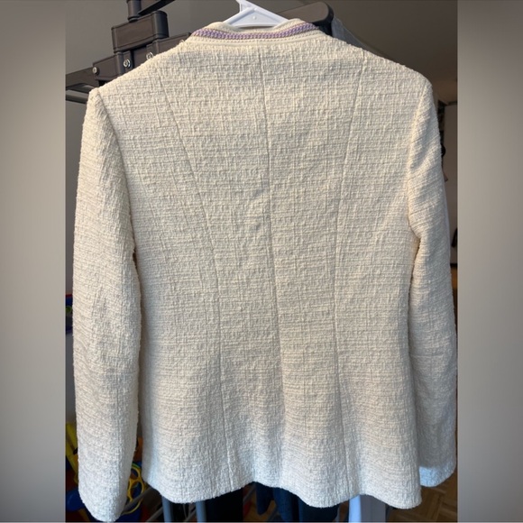 💕x2HP💕Maje Vivossa tweed jacket in blanc and purple trim - Picture 6 of 7